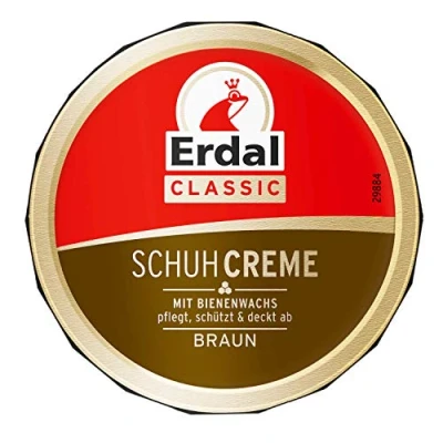 Abbildung von Erdal Classic Schuhcreme Dose mit Bienenwachs braun pflegenden Ölen, pflegt, schützt und frischt die Farbe auf, 1er Pack, 1 x 75 ml