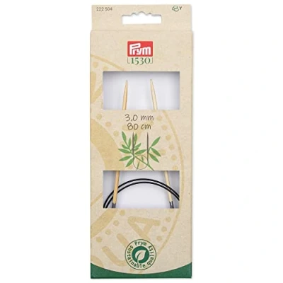 Abbildung von Prym 222504 Rundstricknadel 1530, Bambus, 80cm, 3,0mm, Holzfarben