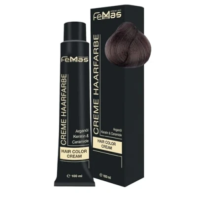 Abbildung von FemMas Haarfarbe Mittelblond Asch 7.11 I Professionelle Creme mit Arganöl, Keratin &amp; Ceramiden Als dauerhafte Haarfärbung oder Tönung für strahlende, haltbare Farbergebnisse 100 ml