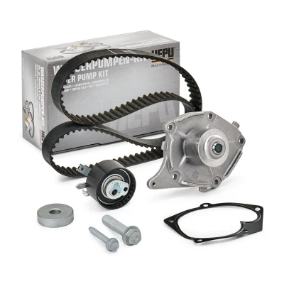 Abbildung von HEPU PK09620 Wasserpumpe + Zahnriemensatz mit Schrauben 123 RENAULT: CLIO 3, SCENIC 2, DACIA: Duster Off Road, SANDERO I, 2