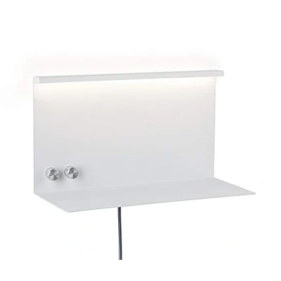 Abbildung von Paulmann 78919 LED Wandleuchte Jarina mit Ablage incl. 1x4,5 / 1x1,6 Watt dimmbar Wand Leselampe Weiß Leseleuchte Metall Wandlampe 3000 K