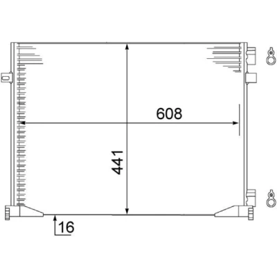 Abbildung von MAHLE ORIGINAL AC 528 000S Klimakondensator ohne Trockner 14 14,3 567 OPEL: Vivaro A Van, Combi, RENAULT: TRAFIC 2 Bus, Kasten
