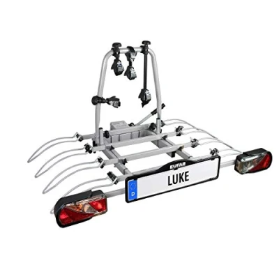 Abbildung von EUFAB 11514 Fahrradträger LUKE, E Bike geeignet, Diebstahlschutz, für 4 Fahrräder, Anhängerkupplung, Silber, Grau