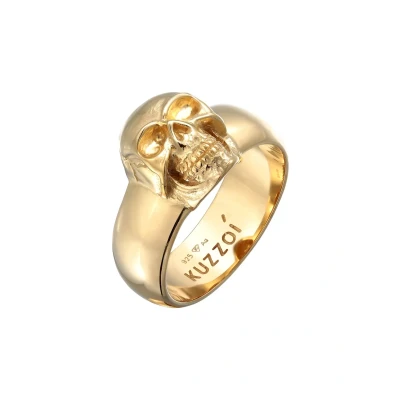 Abbildung von Kuzzoi Chunky Skull Ring, Herren, Größe: 62, Gold coloured