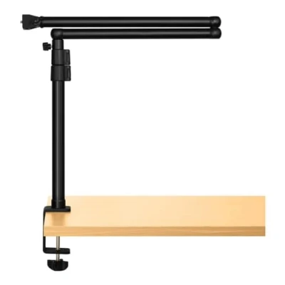 Abbildung von Streamplify MOUNT LIFT Schreibtischhalterung, 2,5 kg Tragfähigkeit, 360 Schwenkbar, 180 Kopfverstellung, Doppelte Clip Höhenverstellung, Platzsparendes Design, 70 cm Horizontal, 80 Vertikal