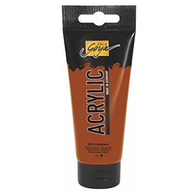 Abbildung von KREUL 84111 Solo Goya Acrylic, 100 ml Tube in rotbraun, cremige vielseitig einsetzbare Acrylfarbe Studienqualität, auf Wasserbasis, schnell und matt trocknend, gut deckend, wasserfest