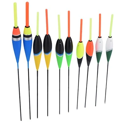 Abbildung von DEWIN Fisch Karpfen Haken,Fisch Gerät Bunter Fischkarpfen Schwimmt Bobbers Haken Süßwassersalzwasser 10 Pcs