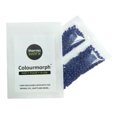 Abbildung von Thermoworx Colourmorph Handformbarer Mehrzweck Thermoplast, zum Schmelzen, Formen und Wiederverwenden (blau)