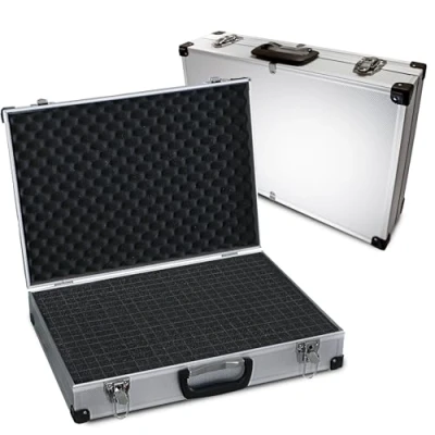 Abbildung von PeakTech 7270, Flightcase mit gepolstertem Schaumstoff, abschließbarer Aufbewahrungskoffer, tragbare Aluminiumbox schützendem Würfelschaumstoff, Universal Alukoffer, extragroß (500 x 350 120 mm)