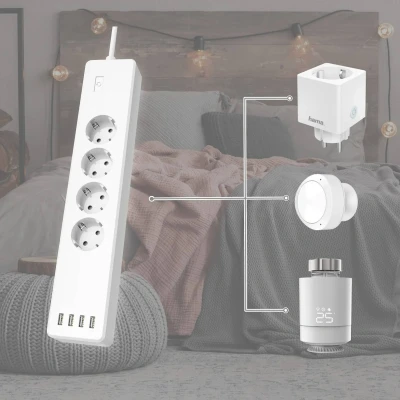 Abbildung von Hama Smarte Vierfach Steckdosenleiste »WLAN 4 fach schaltbar USB 10A Überlastschutz«