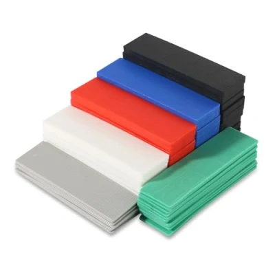 Abbildung von 60 Stück Kunststoff Verglasungsklötze Set 100 x 28 1 6 mm Abstandshalter Unterlegplatten Distanzklötze Abstandhalter Fenster Glaserklötze für Verlegen von Fliesen