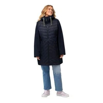 Abbildung von Ulla Popken Damen Grs Hyprar Mit Steppeinsatz, Wasserabweisend Softshelljacke, Schwarz, 58 60 EU
