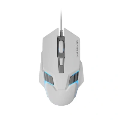 Abbildung von MARSGAMING MM024, RGB Gaming Maus, Optischer Sensor 4000 DPI, Huano Mechanische Switches, Flow Beleuchtung, On The Fly DPI Einstellung 1200/2400/3200/4000 Multiplattform Kompatit, Weiß