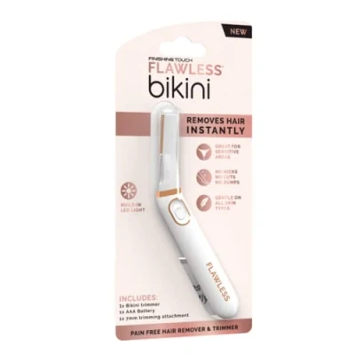 Abbildung von Finishing Touch Flawless Bikini Trimmer &amp; Hair Remover, Shaver Pubic for Women, Dry Use Intimate Razor, Painless Line Removal with LED Light, All Skin Types