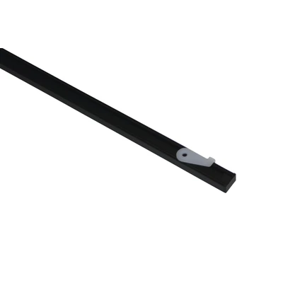 Abbildung von GARDINIA Aluminium Vorhangschienen Set Lucy, Komplett mit 1 läufiger Schiene, Schwarz matt, 160 cm