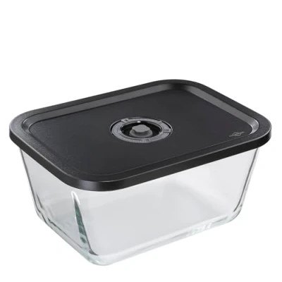 Abbildung von KÜCHENPROFI EASYFRESH Vakuumdose XL Bruchsicheres Glas Lebensmittel konservieren per Vakuumpumpe Vakuumbox mit Kunststoff Deckel Luftdicht und auslaufsicher Backofen spülmaschinenfest