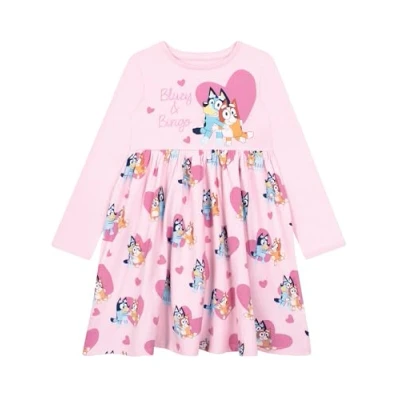 Abbildung von BlueY Kleid Mädchen Kleider Für Langarm Skaterkleid Rosa 98