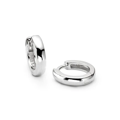 Abbildung von Amor Creolen 925 Sterling Silber Unisex Damen Herren Ohrschmuck, 1 cm, Silber, Kommt in Schmuck Geschenk Box, 9774098