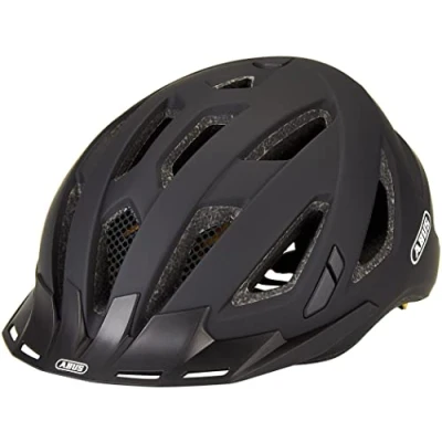 Abbildung von ABUS Stadthelm Urban I 3.0 MIPS Fahrradhelm mit Rücklicht, Schirm und Magnetverschluss für den Stadtverkehr Damen Herren Schwarz Matt, XL