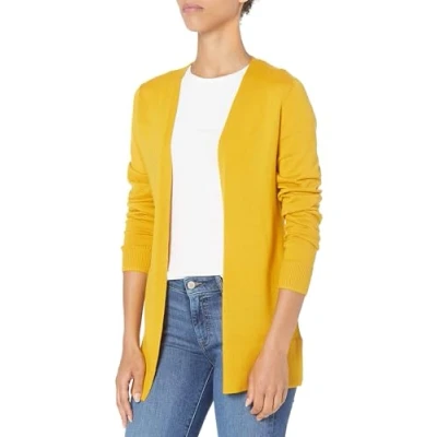 Abbildung von Amazon Essentials Damen Leichte Strickjacke, Vorne Offen (Erhältlich In Übergröße), Gold, L