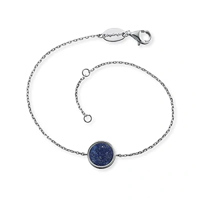 Abbildung von Engelsrufer Damen Armband aus Sterling Silber und Lapislazuli Kraftstein Anhänger, Karabinerverschluss, in zwei Längen verstellbar, nickelfrei, ERB LILGEM LP