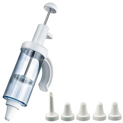 Abbildung von Westmark Garnier und Krapfenspritze, Mit 5 Tüllen, Füllmenge: 180 ml, Kunststoff/Rostfreier Edelstahl, Transparent/Weiß, 31162260