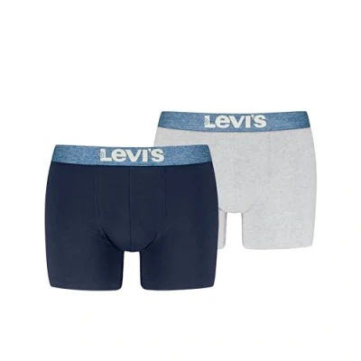 Abbildung von Levi&#039;s MEN Melange Brief 2 PACK Panties, Herren, Größe: XL, Blue combo