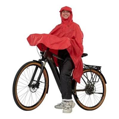 Abbildung von LOWLAND OUTDOOR® Fahrradregenponcho, Rot, One size