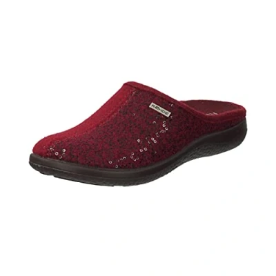 Abbildung von Rohde 6550 Bari Schuhe Damen Hausschuhe Pantoffeln Softfilz Weite G, Größe:36 EU, Farbe:Rot