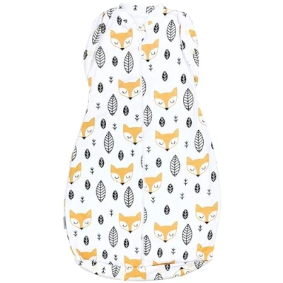 Abbildung von TupTam Baby Pucksack OEKO TEX zertifizierte Materialien Swaddle Bag Wattiert Babyschlafsack 2.5 TOG unisex, Farbe: Unwattiert 0.5 TOG/Füchse Orange, Größe: 0 3 Monate
