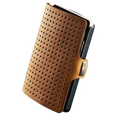 Abbildung von I CLIP Original Mini Wallet mit Geldklammer Slim Leder Geldbörse Premium Portemonnaie Kartenetui AdvantageR Beige