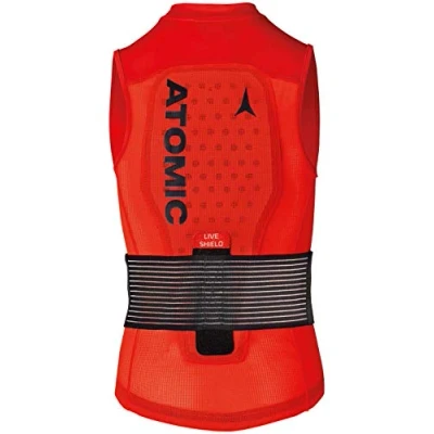 Abbildung von Atomic Live Shield Vest Jr I Größe L Ski Schutzweste für Kinder Weste mit Hüftgürtel Elastische Schutzkleidung aus 4 Wege Stretch Lycra &amp; Mesh Atmungsaktive Protektorweste