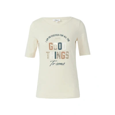 Abbildung von s.Oliver MIT Artwork Tshirt print, Damen, Größe: 36, Champagner