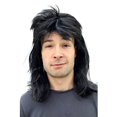 Abbildung von Wig ME UP 20781 P103 Perücke Fasching Proll Assi Schwarz Vokuhila NEU