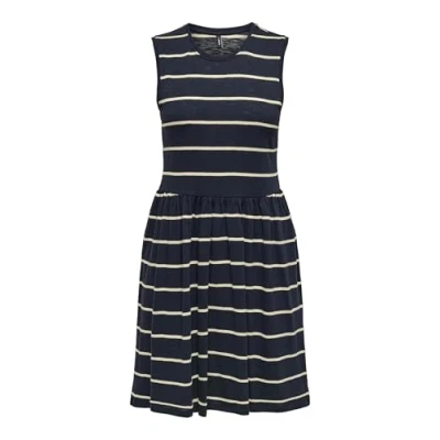 Abbildung von ONLY Onlsummer O NECK Dress Jerseykleid, Damen, Größe: XS, Navy blazer/pumice stone