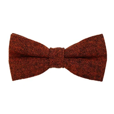 Abbildung von DonDon Herren Fliege 12 x 6 cm Baumwolle gebunden und längenverstellbar orange schwarz