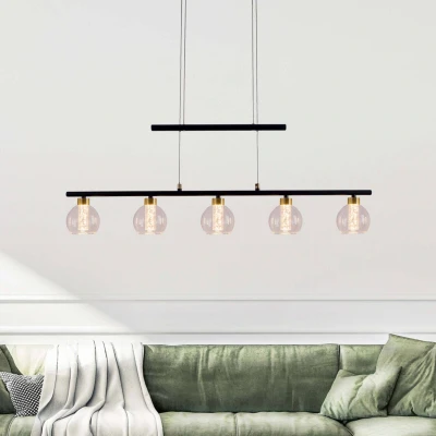 Abbildung von näve LED Pendelleuchte »Brass«, 5 flammig, 5flammig dimmbar höhenverstellbar Lichtfarbe warmweiß