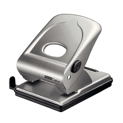 Abbildung von Rapid 21835602 Locher (40 Blatt, Anschlagschiene mit Formatvorgaben, Metall, FMC40) silber