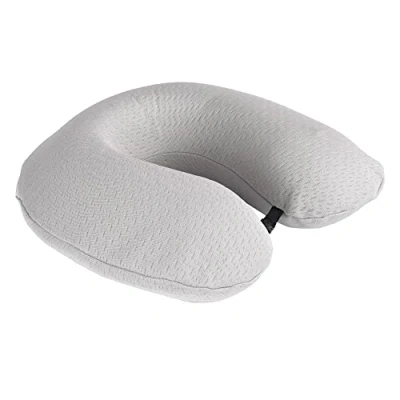 Abbildung von Komfortec Reisekissen, 100% Visco Memory Schaum Nackenhörnchen, Oeko TEX zertifiziertes Nackenkissen Stützkissen Travel Pillow, Leicht, Grau