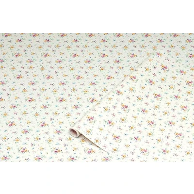 Abbildung von d c fix Möbel Klebefolie Sunflower Weiß Blumen Muster 45 cm x 2 m Möbelfolie selbstklebende Deko Folie Schrank Küche Bad Dekorfolie Vintage Landhaus Stil floral
