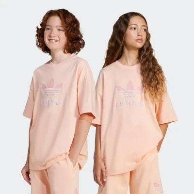 Abbildung von adidas Originals Oversize Trefoil Tshirt print für Kinder, Größe: 152, Haze coral