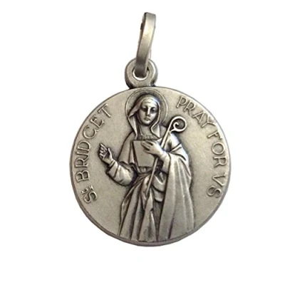 Abbildung von 925 Sterling Silber Medaille von Heilige Brigitte Der Schutzheiligen Medaillen