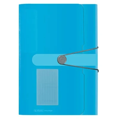 Abbildung von Herlitz 11277944 Fächermappe, Polypropylen Folie, mit 12 dehnbaren Fächern, transprant blau