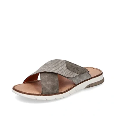 Abbildung von Rieker Herren Pantoletten 25283, Männer Slipper,Backless,Mules,Gartenschuhe,Sommerschuhe,sommerclogs,Sandalen,Freizeitschuhe,braun (25),43 EU / 9 UK