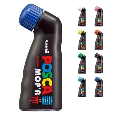 Abbildung von Uni Ball 183251 POSCA Marker MOP&#039;R PCM 22, runde Stempelspitze 3 19 mm, blau, 1 Stück, ergonomische Form