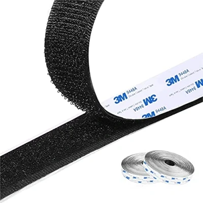 Abbildung von Drenky Klettverschluss Selbstklebend, Klettband Selbstklebend Für Stoff Schwarz Doppelseitiges Fliegengitter Doppelseitig,Statt Nägel Und Leim(5mx20mm)