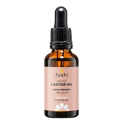 Abbildung von Fushi Bio Rizinusöl 30ml Glasflasche 100% Rein, Kalt und Frischgepresst für Trockene Haut &amp; Haarwachstum, Wimpern Augenbrauen, Hexanfrei, Natürlich, Lebensmitteltauglich, Nachhaltig hergestellt