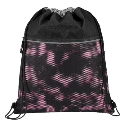 Abbildung von coocazoo Turnbeutel „Pink Illusion, schwarz pink, mit Reißverschlussfach und Kordelzug, reflektierende Elemente, Schlaufen zur Befestigung am Schulrucksack, 10 Liter, ab der 3. Klasse