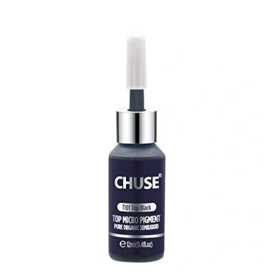 Abbildung von CHUSE T101 Top Schwarz Microblading Micro Pigment Permanent Make up Tattoo Ink Kosmetische Farbe Bestanden SGS, DermaTest 12 ml (0,4fl.oz)
