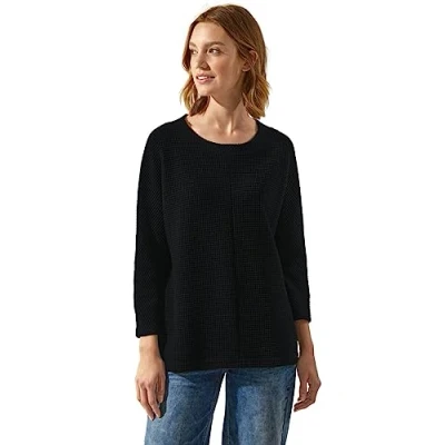 Abbildung von Street One Struktur Langarmshirt, Damen, Größe: 38, Schwarz